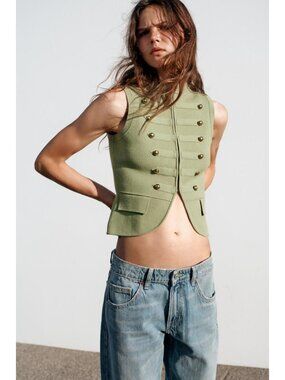 ZARA FIREMAN CLASP KNIT VEST